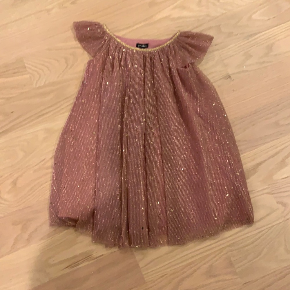 Zuni Flutter Sleeve Blush Dress with gold stars.